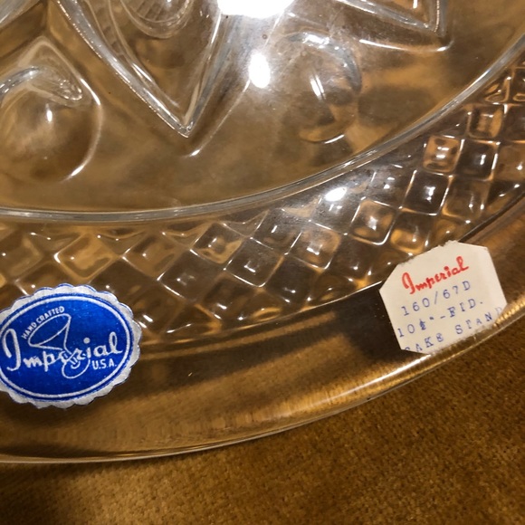 Vintage Imperial USA Glass Pedestal Cake Stand NWT - Picture 6 of 8